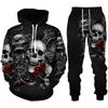 Personality Gothic Skull 3D Print Hoodie Pants Set Men/Women Funny Halloween Streetwear Clothing Suit Hip Hop 2 Pieces Tracksuit