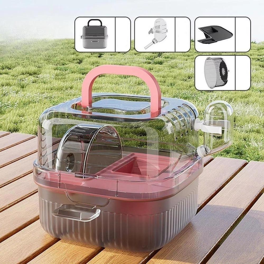 Дышащая среда обитания хомяка Прозрачные клетки для ежей Клетка для путешествий для хомяков Путешествия на открытом воздухе