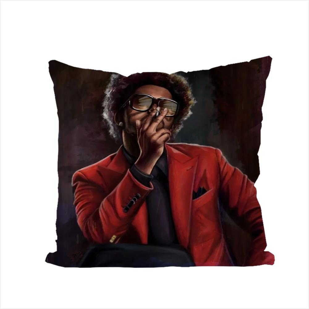 Наволочка для подушки The Weeknd для автомобиля, дивана, декоративная для дома, двусторонняя печать, плюшевая квадратная подушка-плед, чехол