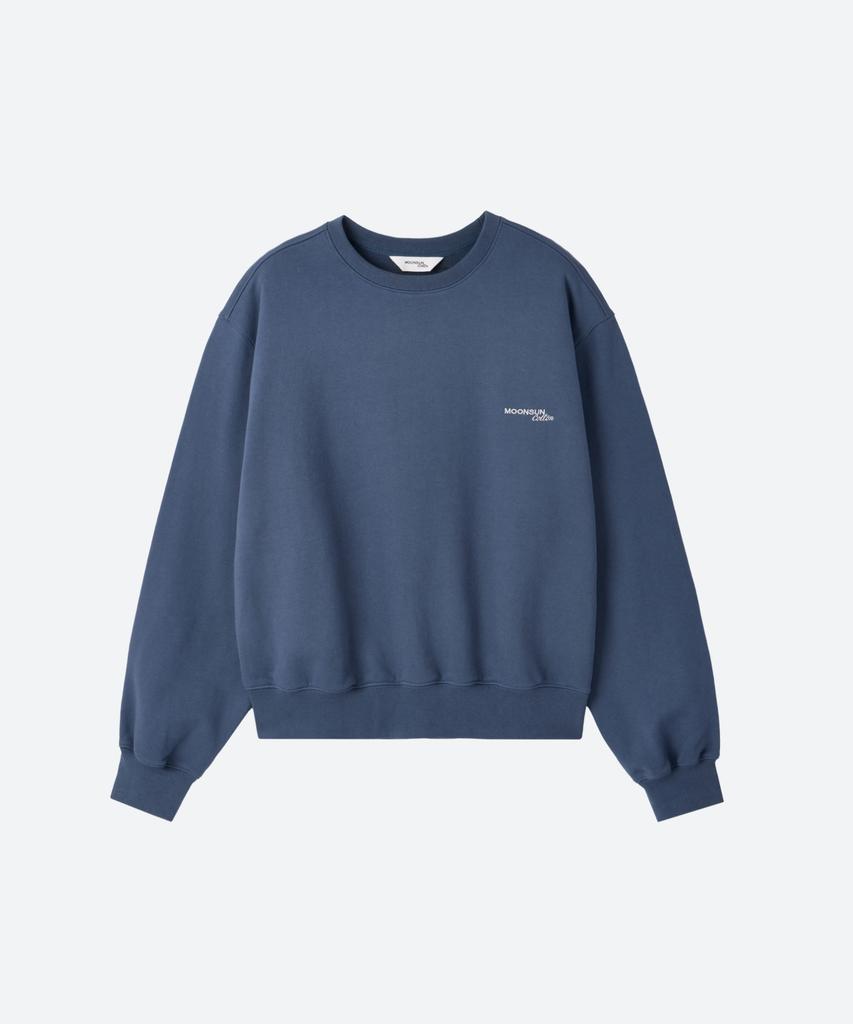 MOONSUN M.C Unisex, Logo Basic Sweatshirt / Blue