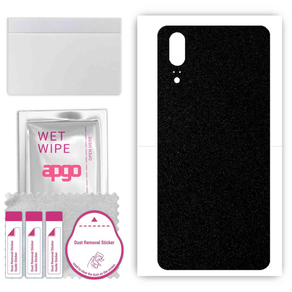 apgo Protective Skin Sticker for the Back Compatible with Huawei P20, Wrap Film, Foil, Vinyl - Pattern Matte Black