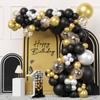 Black Gold Balloon Garland Arch Kit Confetti Balloon Happy 30 40 50 Year Old Birthday Party Decoration 30th 40th Anniversary