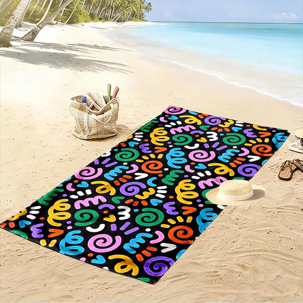 Colorful Abstract Swirl Pattern Beach towel quick-drying for travel outdoor sports jogging beach and swimming