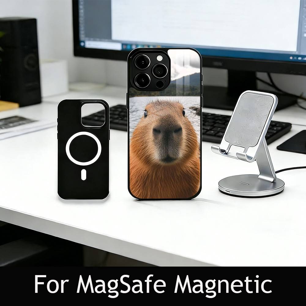 Cute capybara Phone Case For iPhone17,16,15,14,13,12,11 Plus,Pro Magnetic with Magsafe Wireless Charging