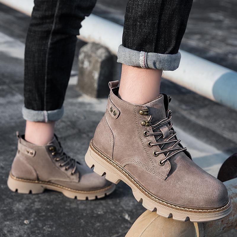 Мужские короткие ботинки из натуральной кожи для отдыха и моды, стильные, для улицы, мотоцикла, офиса, вечеринки, качество, толстая подошва