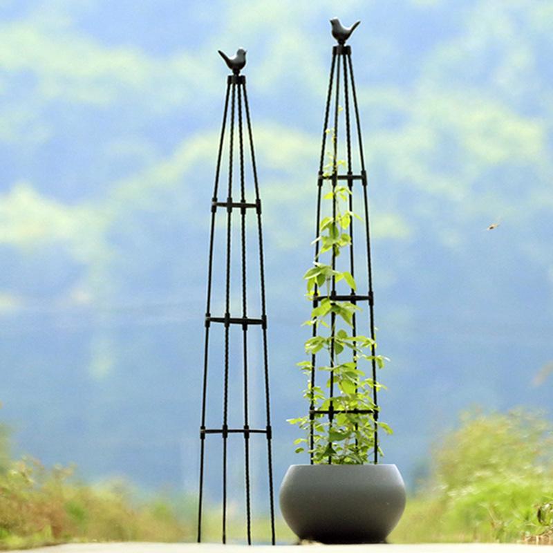Tower Garden Bird Head Vine Trellis: Plastic-Coated Stake & Flower Support Stand for Outdoor Climbing Plants
