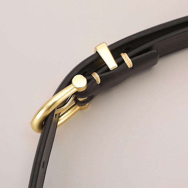 Женский ремень с пряжкой, женский простой джинсовый костюм из чистой коровьей кожи, брюки-кюлоты для женщин