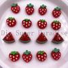 30PCS Resin Kawaii Colorful Mini Red Watermelon Strawberry Figurine Flatback Stone Decor Scrapbook DIY Bow Jewelry Making Crafts