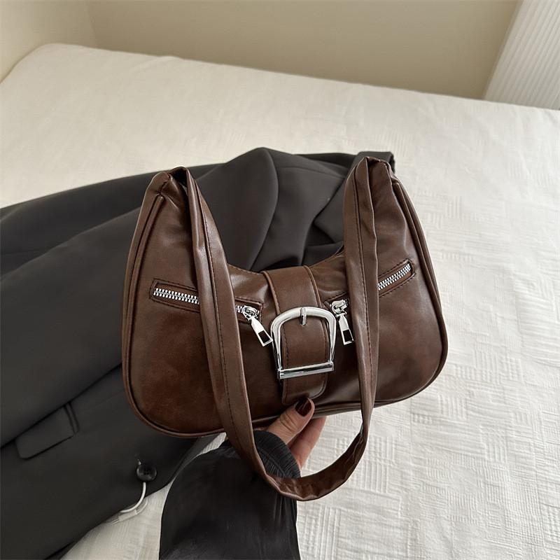 Стильная ретро французская сумка подмышку для зимы из мягкой полиуретановой кожи и в нескольких цветах