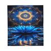One piece blue lotus pattern flannel blanket suitable for bedrooms, dormitories, cars,outdoor sofas,travel offices,camping