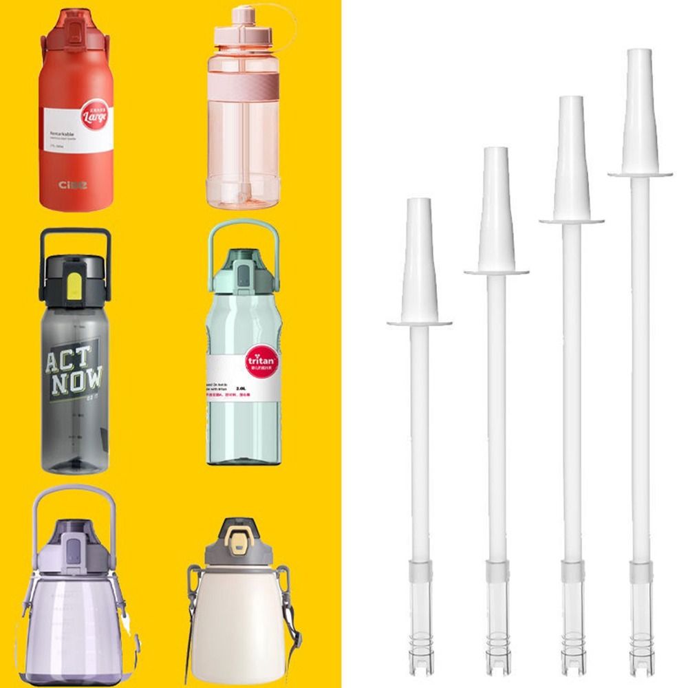 4 шт. Узкая боковая чашка с соломинкой, силиконовые аксессуары для чашки, прочная соломинка для бутылки, детский термос