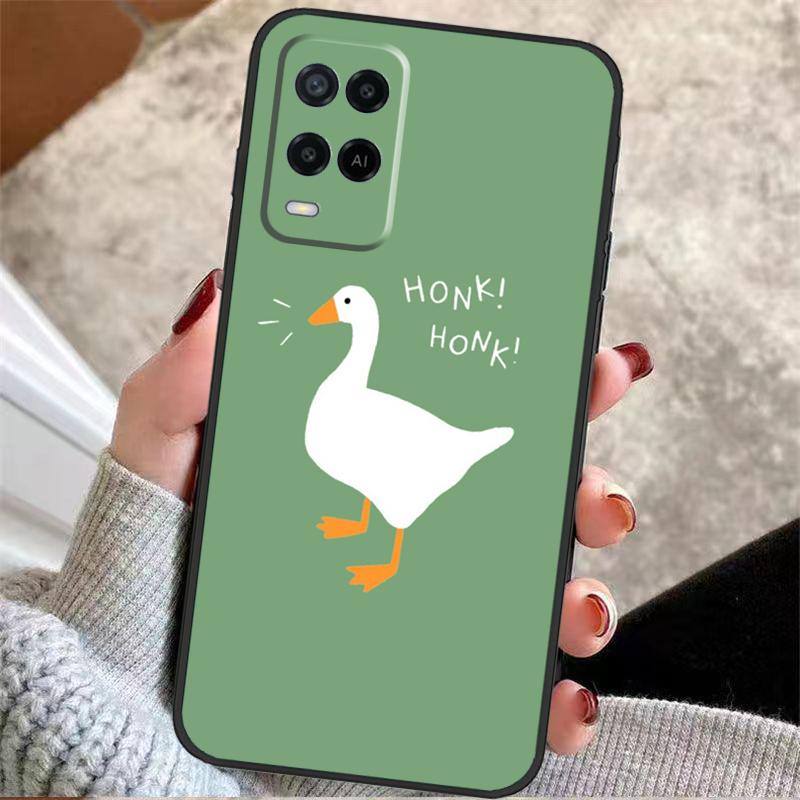 Милый Мультяшный Чехол-Утка Для Oppo A38 A74 A94 A54 A18 A58 A78 A98 A80 A60 A40 A96 A76 A16 A15 A17 A57 A77 A5 Pro