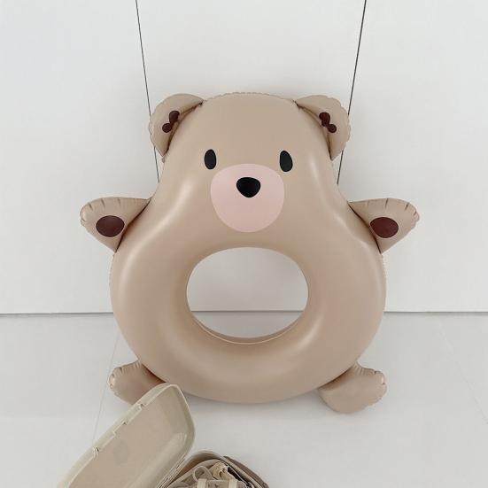 Надувные круги для плавания в форме медведя для детей, надувные круги для плавания с изображением животных из мультфильмов для летней пляжной вечеринки