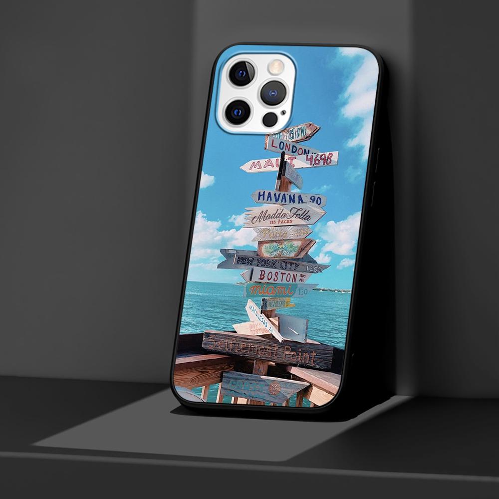 Дорожный чехол с картой мира для iPhone 14 13 11 12 Pro Max XR 7 8 + X 6 6S Plus XS 5 5S SE 2020, черный мягкий чехол для телефона Funda