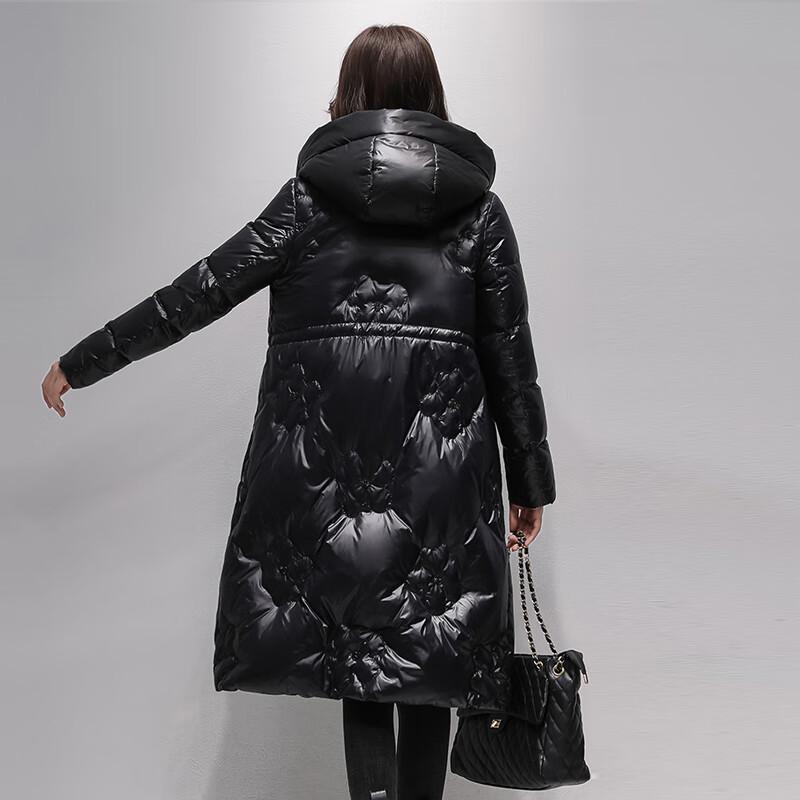 Женский пуховик Snow Flying с капюшоном, приталенного кроя, удлиненный