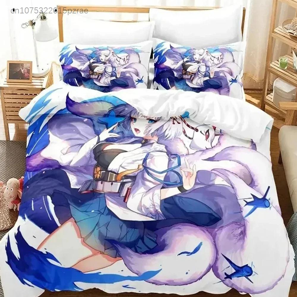 3D Принт Аниме Azur Lane Постельный Комплект Для Спальни Мягкие Современные Покрывала Удобный Детский Пододеяльник Покрывало И Наволочка