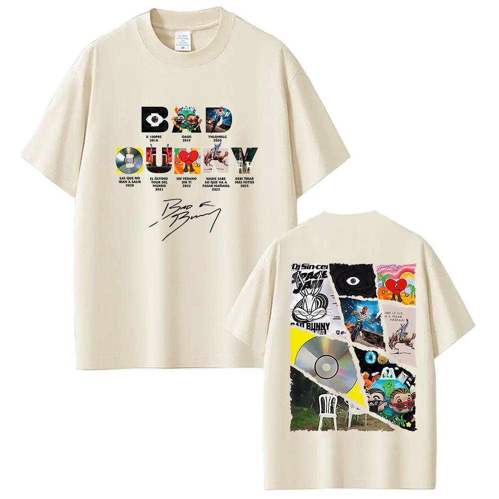Rapper Bad Bunny Tour 2025 Debi Tirar Mas Fotos DTMF Merch TShirt Unisexs Clothing Summer ONeck Hip Hop Pop Music Tees Streetwear
