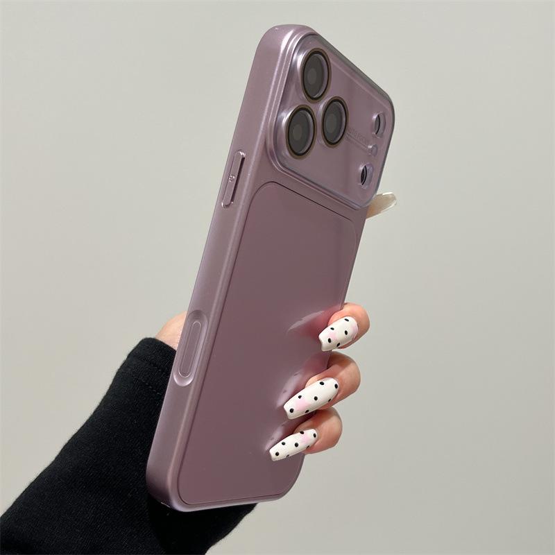 Металлический Жесткий Чехол для iPhone 13/14/15/16/17P Pro Max - Ударопрочный Усовершенствованный Однотонный Дизайн