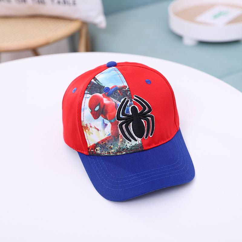 Детская шляпа на весну и осень, мультяшная вышивка, кепка-летучая мышь, женская солнцезащитная шляпа, детская бейсболка с Человеком-пауком