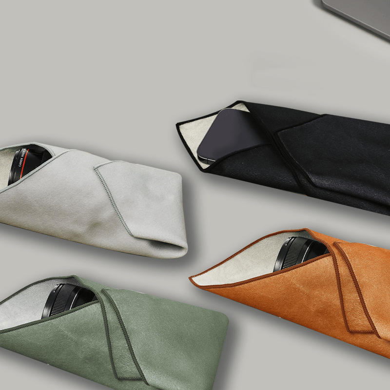 Anti-Scratch Camera Lens Protective Wrap Washable Self-Adhesive Lens Storage Cloth Portable Dustproof Camera Accessories