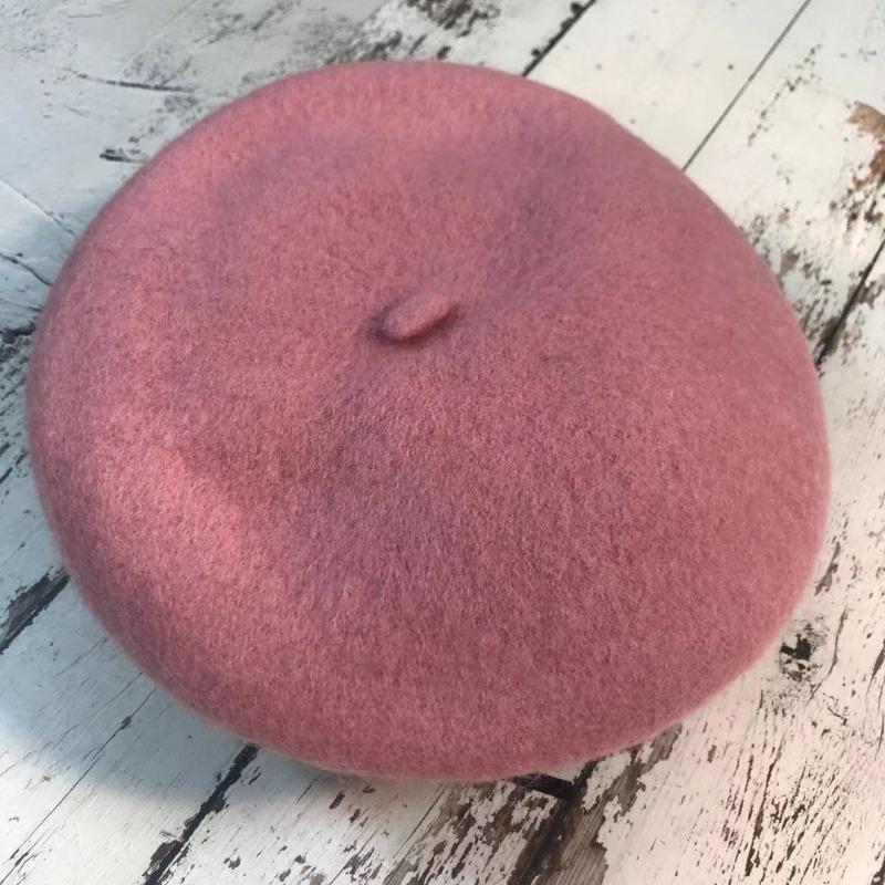 Female Beret Painter's Hat Vintage British Casual Hat Autumn and Winter Wool Bud Versatile Hat