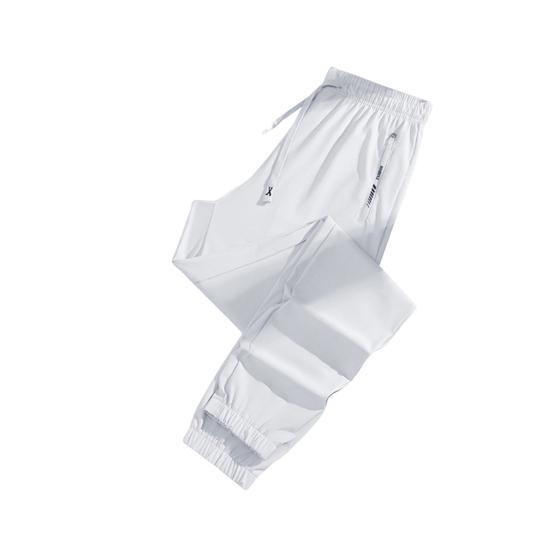 Unisex Stretch Quick Drying Pants Ice Silk Sport Stretch Active Pants Drawstring Casual Baggy Jogger with Pockets for Hiking Travel