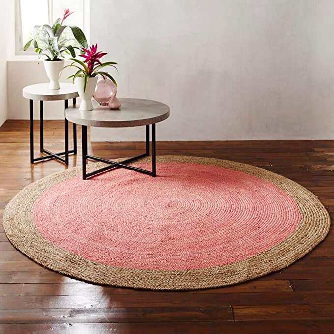 Pink Aesthetic Modern Living, джутовый коврик Boho ручной работы для спальни, столовой, кухни, прихожей, прихожей, гостиной