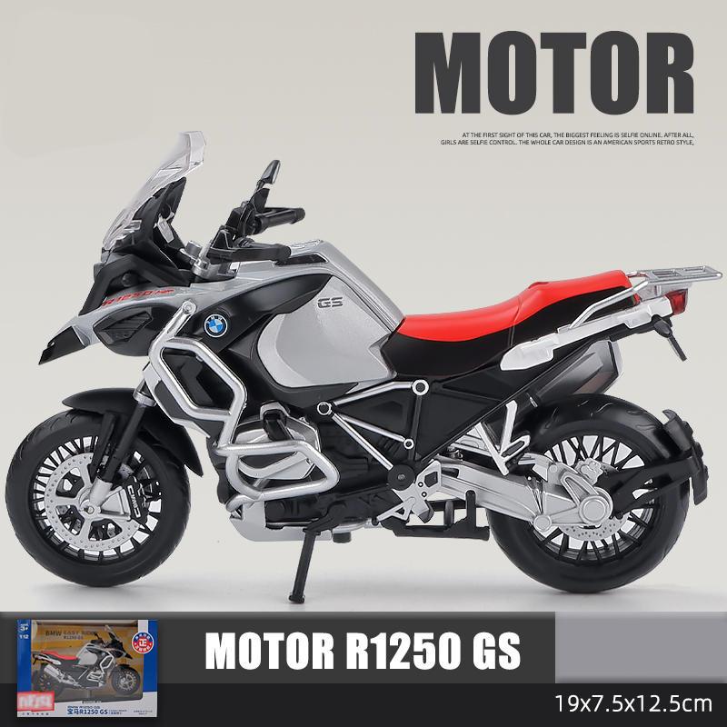 Масштаб 1/12 R1250 GS, литая под давлением модель мотоцикла, игрушка со звуком и светом для детей, коллекция подарков для мальчиков и девочек