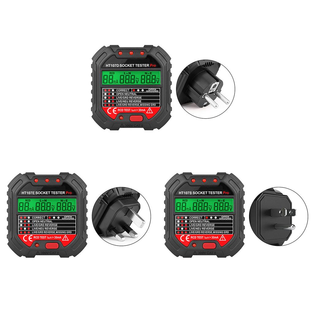 Lightweight Outlet Tester Digital Display Plugs Socket Tester Multi-function Circuit Breakers Checker Circuit Analyzers