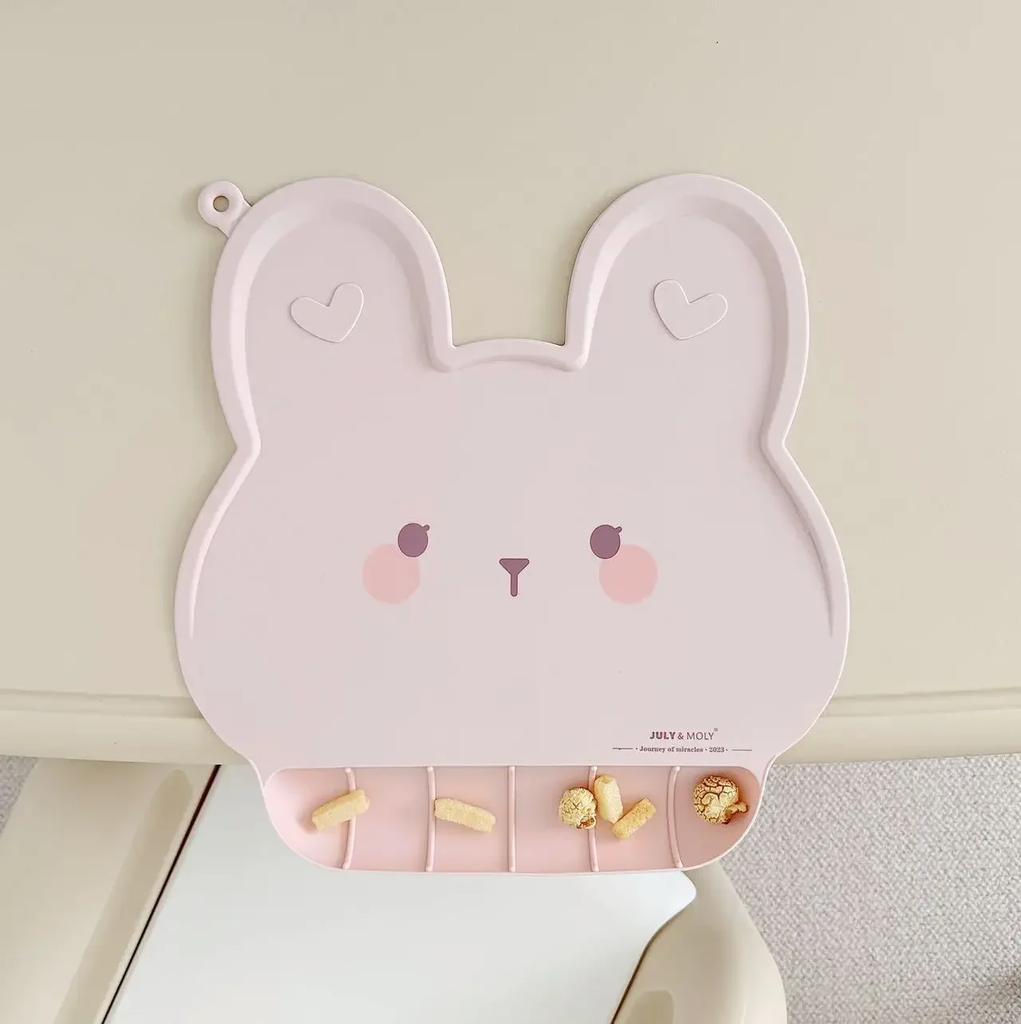 Силиконовые подставки под тарелки, Детский коврик для кормления Портативный с персонализированным складным карманом-слюнявчиком для сбора еды, Подходит для большинства высоких стульчиков