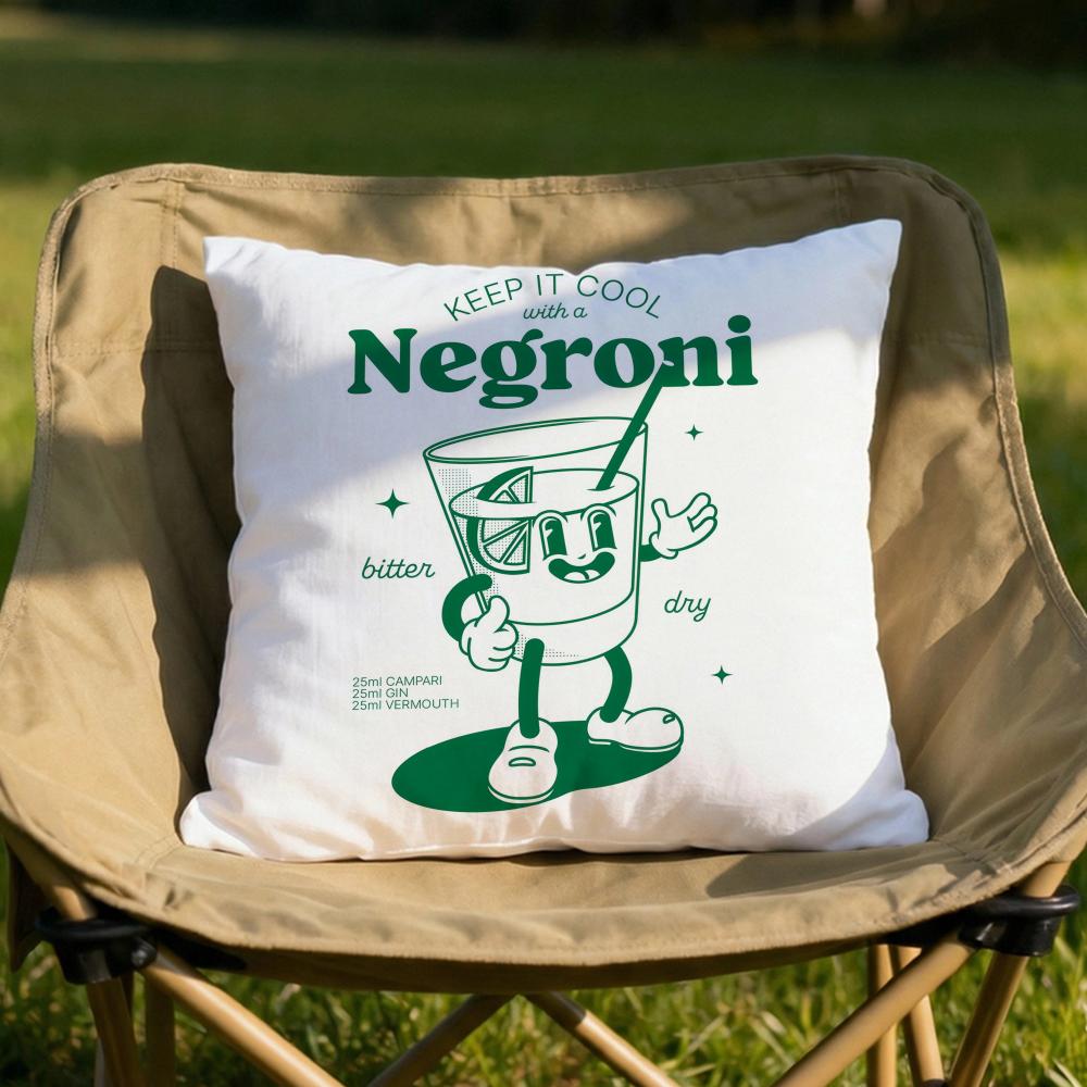 Negroni Cocktail Cushion Cover Soft Reversible Durable Pillow Cover MultiScene Use for Home Car Daily Comfort