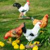Resin Statue Simulation Poultry Chicken Rooster Hen Model Figurines Landscape Sculpture Courtyard Garden Decoration