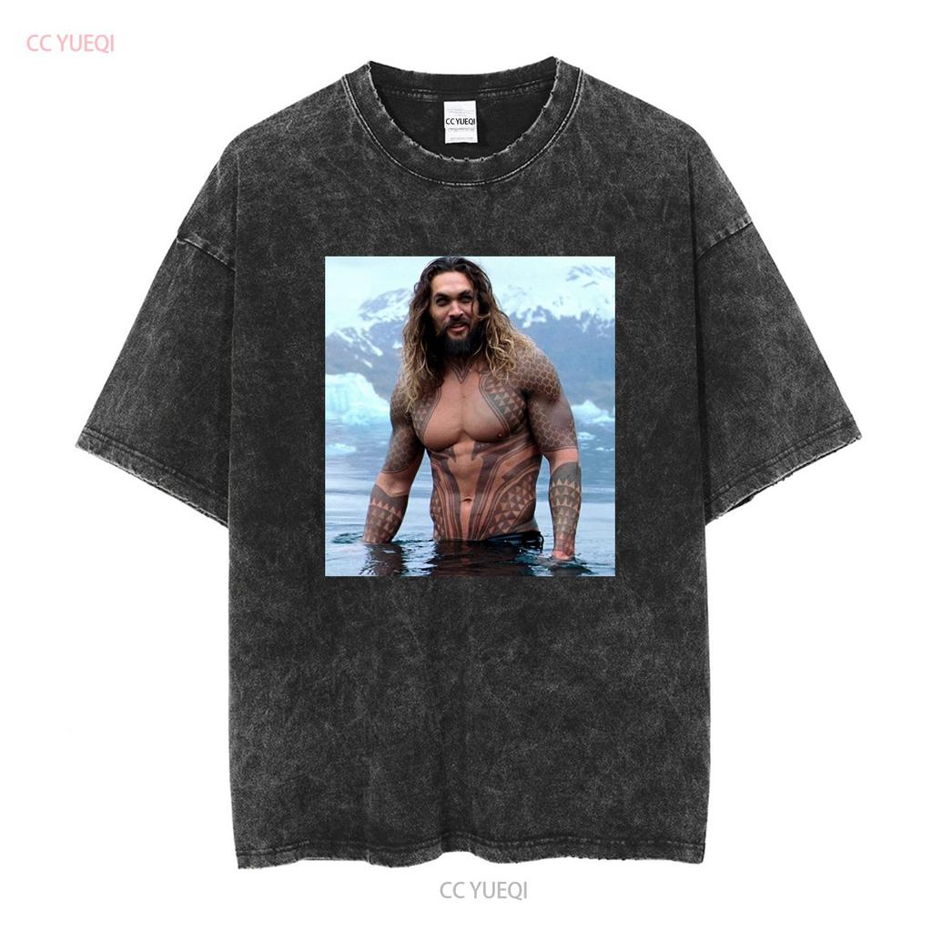HOT Jason Momoa Classic T Shirt Size S 5XL Best vintage Washed Comfortable Stretched Soft streetwear Slightly fashion