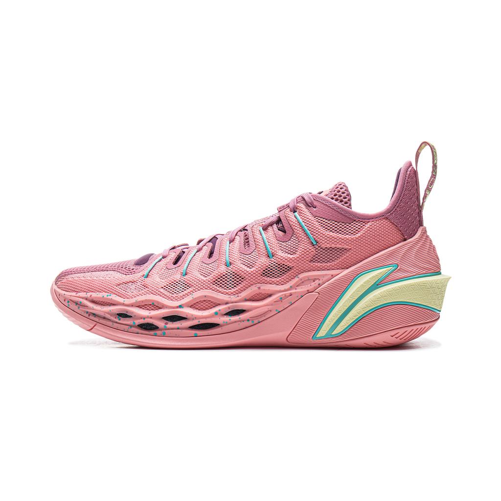 Li Ning Ведра Амортизирующие Нескользящие Дышащие Низкие Баскетбольные Кроссовки Мужские Розовые ABAV051-2