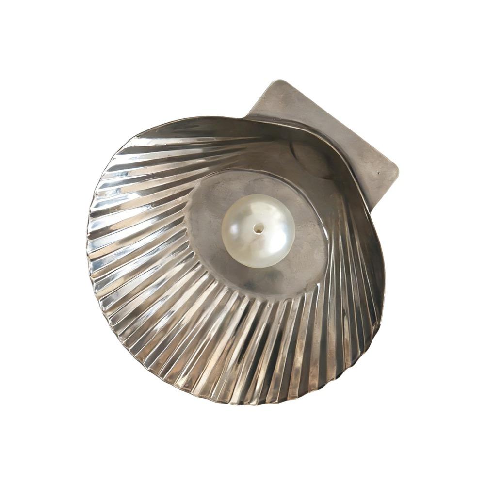Minimalist Seashell-Shaped Incense Holder Stainless Steel Metal Pearl Incense Rack Home Decor