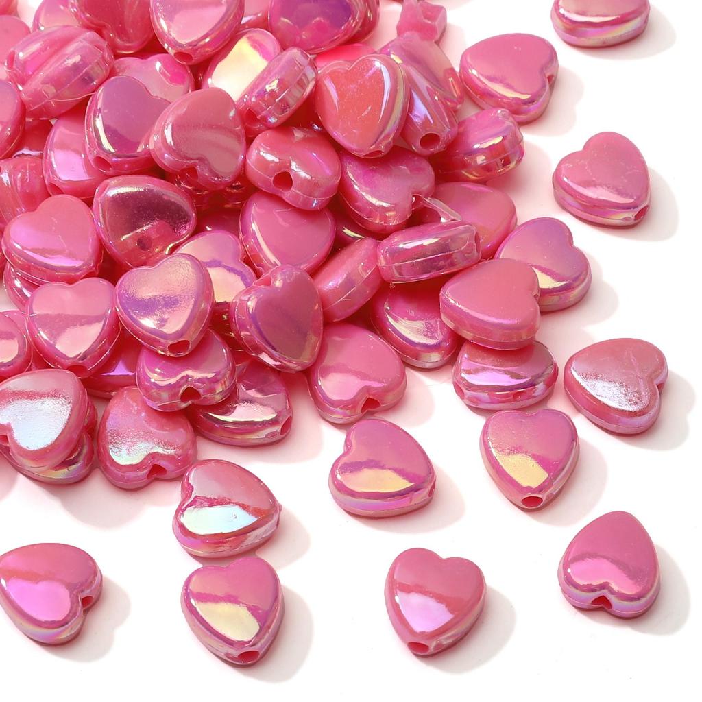 100 шт. Акриловые разноцветные бусины в форме сердца для изготовления ожерелий, браслетов, серег, ювелирных изделий, аксессуары для рукоделия