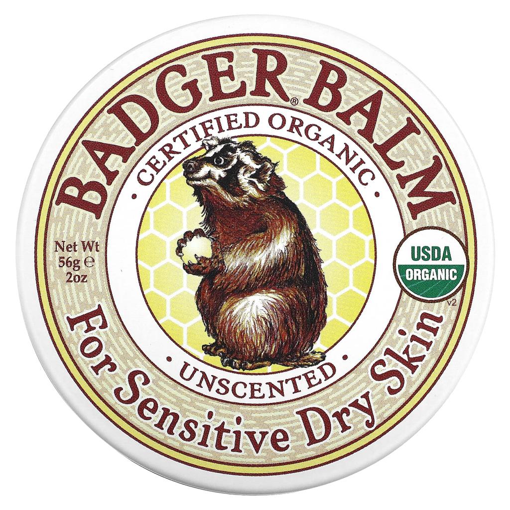 Badger, Badger Balm, for Sensitive, Dry Skin, Fragrance-free, 2 Oz (56 G)