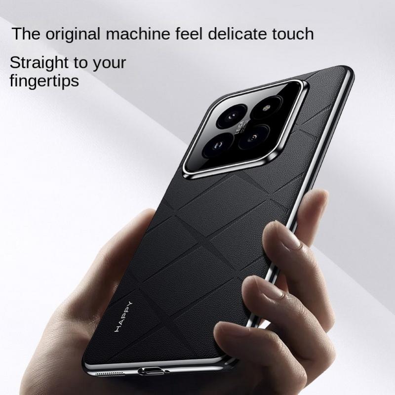 Роскошный кожаный чехол для телефона для Xiaomi 14 Ultra Mi 14 Pro с покрытием объектива камеры Ptotection, жесткая задняя крышка в виде ракушки 14Ultra 14Pro