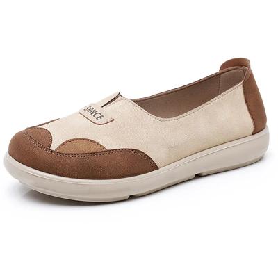 Летние новые нескользящие износостойкие дышащие мягкие подошвы женские туфли цветные блоки с круглым носком повседневные универсальные модные мокасины