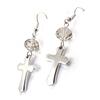 [J8158] - Серебряные дизайнерские серьги «Крест»