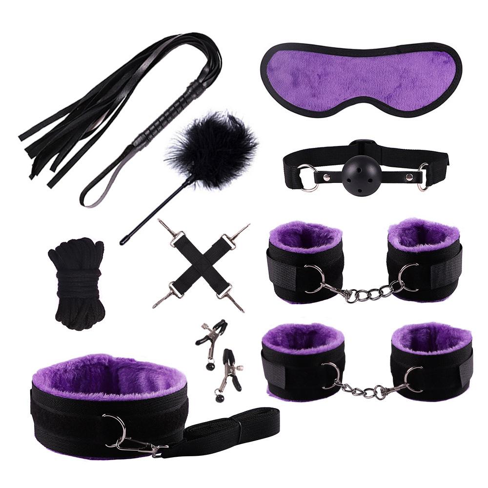 Erotic Sex Toys for Women Adults Games Nylon Bondage BDSM Kits Handcuffs Sex Whip Mouth Gag Soft Fox Tail Anal Plug Sexy Shop