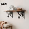 Yard Decorations 2Pcs Spider Web Corner Metal Wall Art, Signs Outdoor Decor, Gothic Weather Resistant Craft Minimalist Aesthetic Sculpture for
