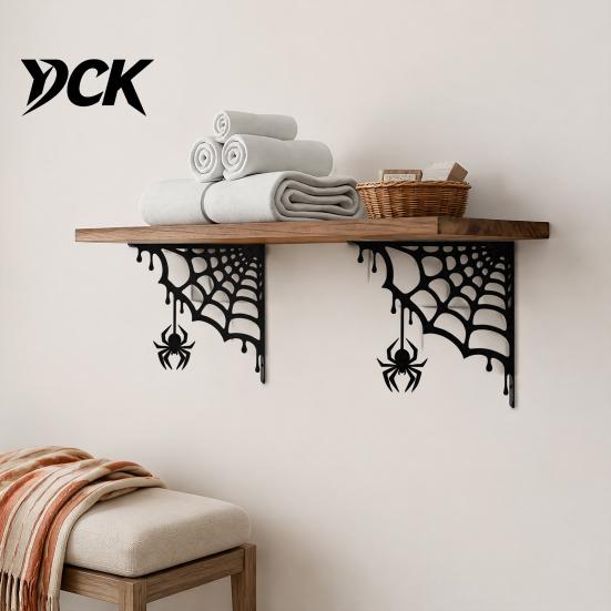 Yard Decorations 2Pcs Spider Web Corner Metal Wall Art, Signs Outdoor Decor, Gothic Weather Resistant Craft Minimalist Aesthetic Sculpture for