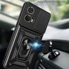 Противоударный бронированный чехол для Motorola Edge 50 40 NEO 30 Pro Ultra Fusion G04 G34 G84 G54 G42 с кольцом-держателем и сдвижной крышкой для защиты объектива