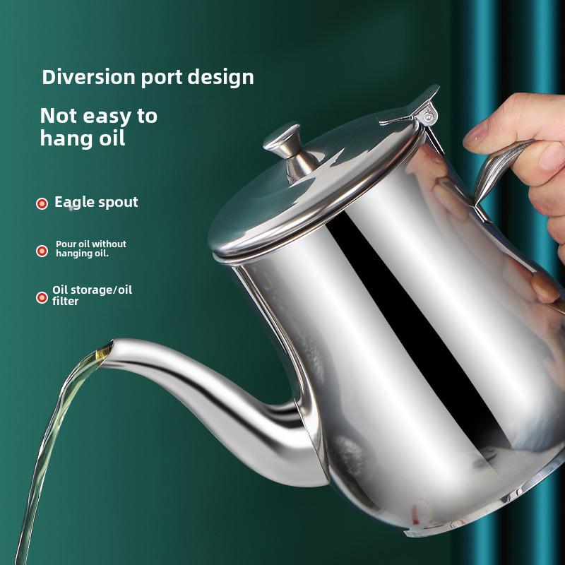 Stainless Steel Multi-Purpose Oil & Vinegar Pot with Spout and Filter