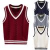 Kids Unisex Girl Boy Uniform Sweater Vest V Neck Sleeveless Pullover Waistcoat Tops