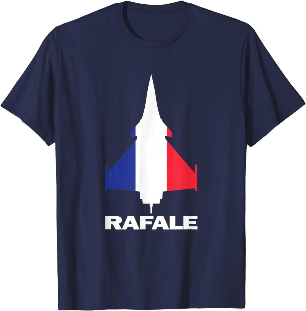 Франция Самолет Dassault Rafale Унисекс Футболка с коротким рукавом Повседневная Хлопок Круглый вырез Летние футболки Размер S3XL
