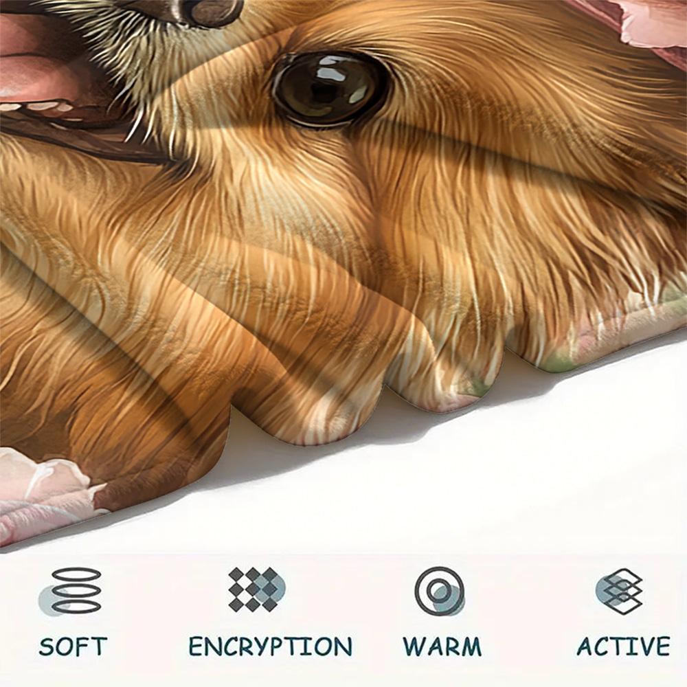 Pomeranian Print Flannel Blanket, High quality Comfortable for All Seasons, Home Decor, Warmth and Comfort, Perfect for Christmas Gifts
