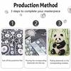 Безрамный набор для рисования жемчужными бусинами DIY Узор «Панда» Творческое Расслабляющее Хобби Холст Декор для дома Подарок для взрослого