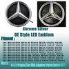 Silver Border 3D Mirror Emblem A W176 B W246 C W205 Class Matte Black OE Style Front Grille Star Emblem Logo For Mercedes Benz ZM1